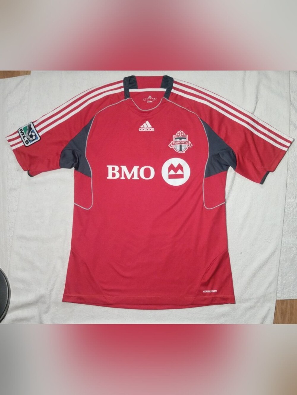 ADIDAS Toronto FC 2010 BMO MLS 3 Stripes Soccer Sports Jersey - Men's L